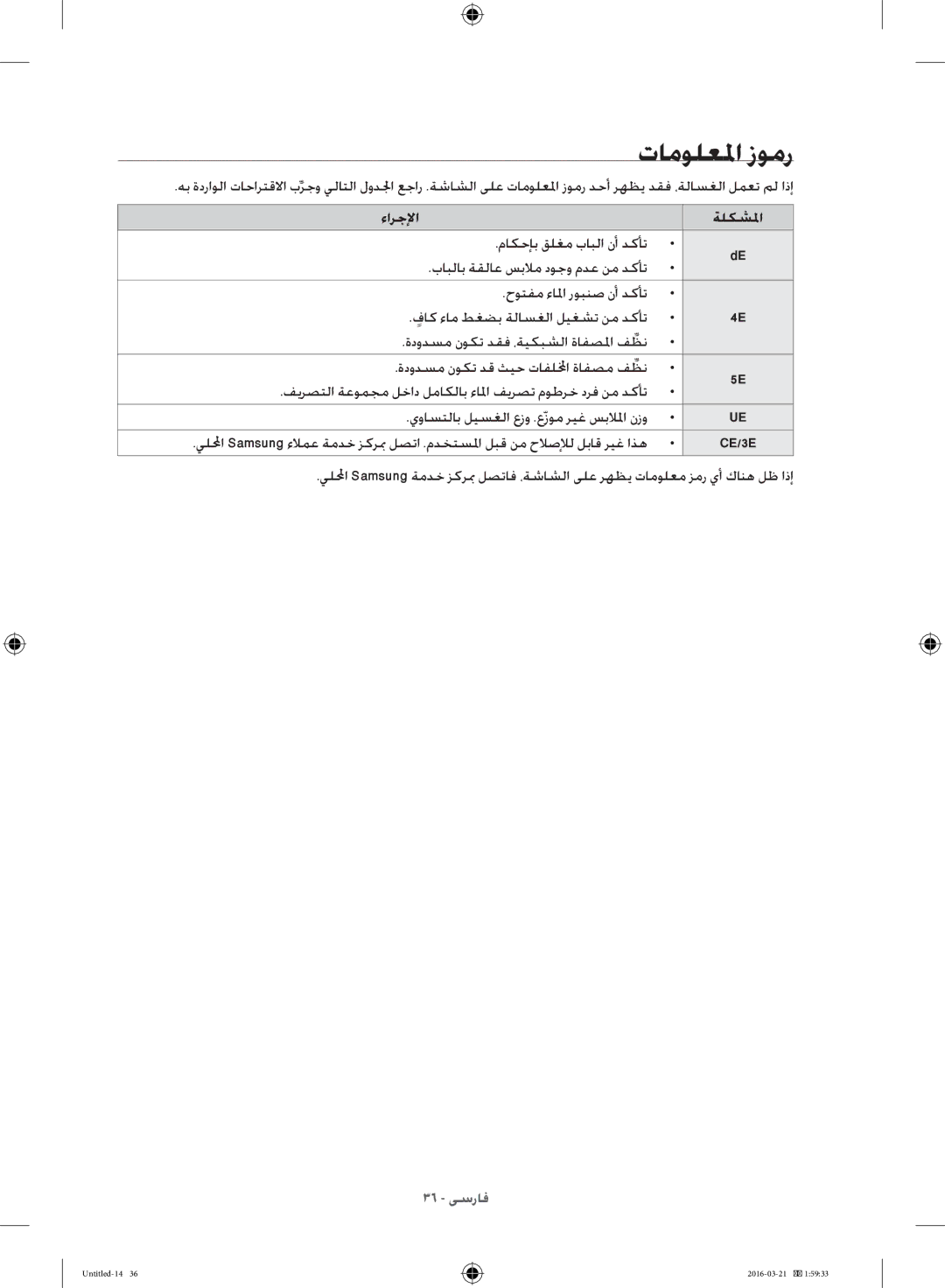 Samsung WD14F5K5ASV/YL manual تامولعلما زومر 