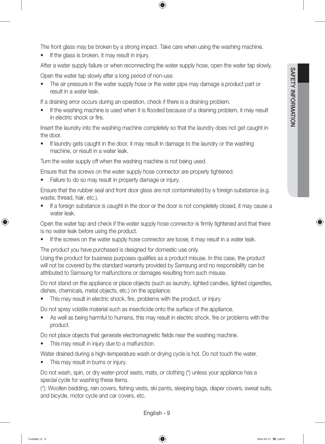 Samsung WD14F5K5ASV/YL manual English 