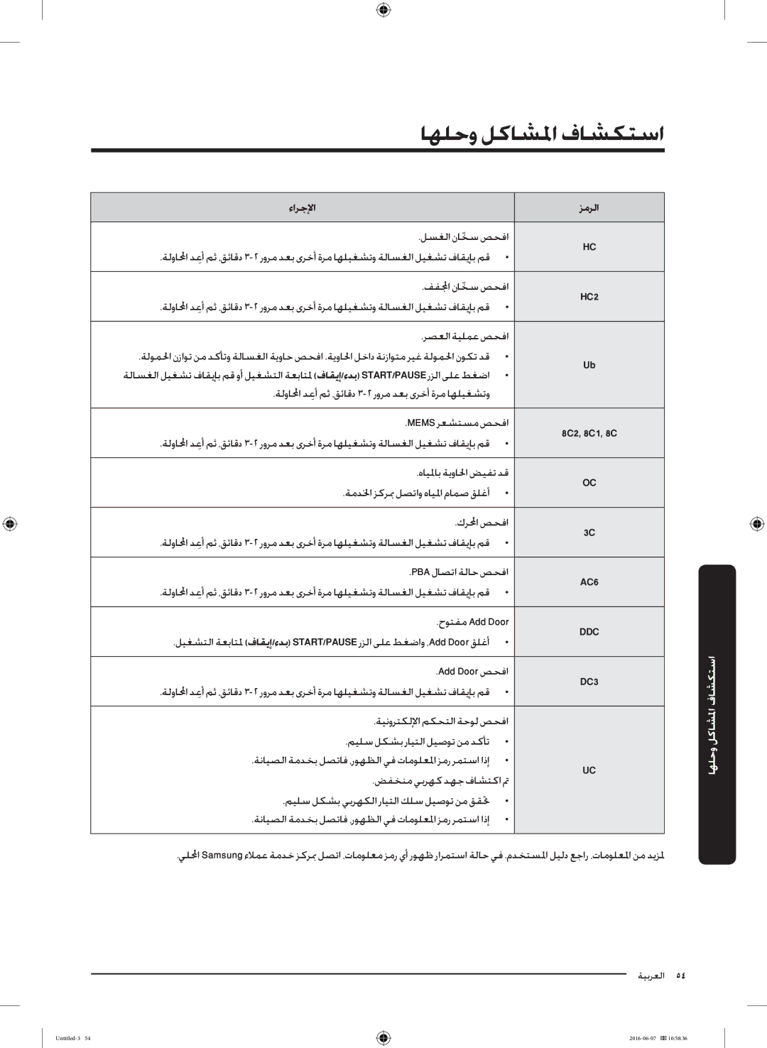 Samsung WD18J7810KG/YL manual لسغلا ناخسّ صحفا, ففلمجا ناخسّ صحفا, Pba لاصتا ةلاح صحفا, حوتفم Add Door, Add Door صحفا 