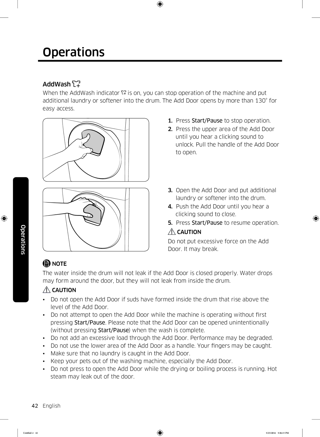 Samsung WD18J7810KG/YL manual AddWash 