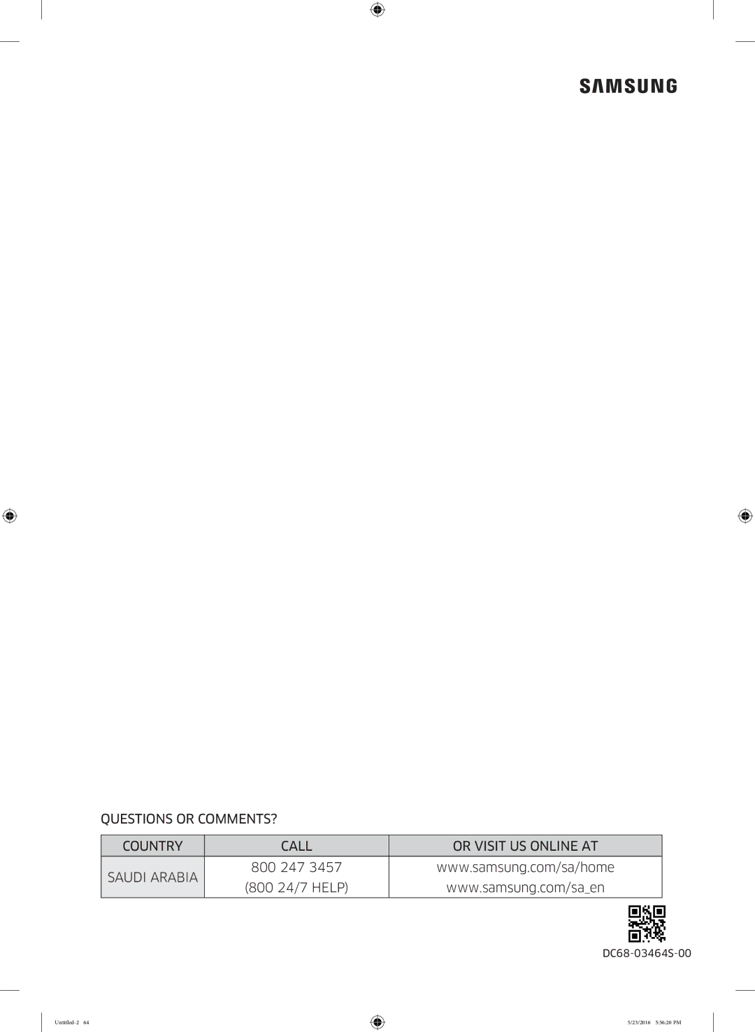 Samsung WD18J7810KG/YL manual 800 247 800 24/7 Help 