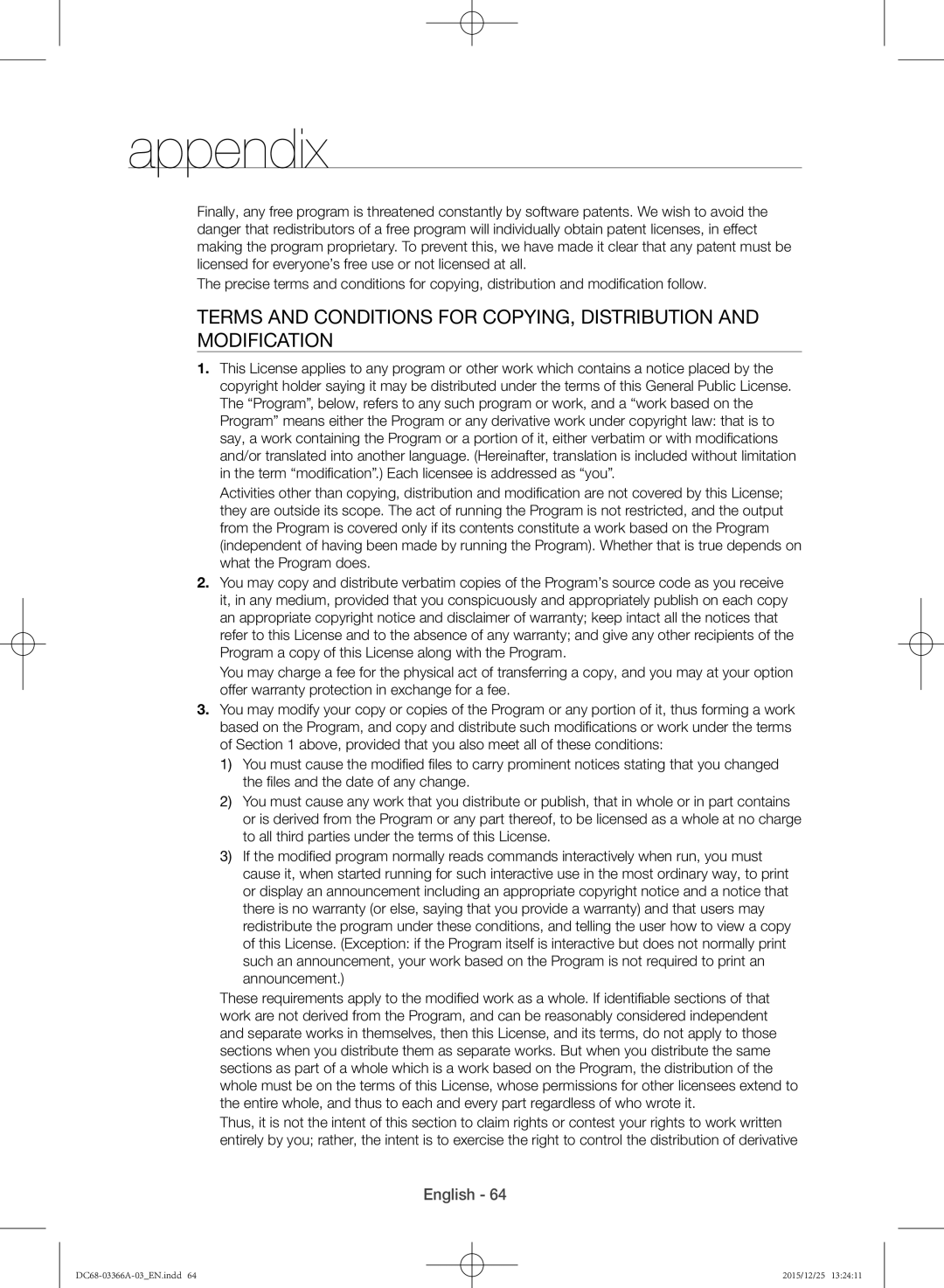 Samsung WD21F8K9ABG/YL manual Appendix 