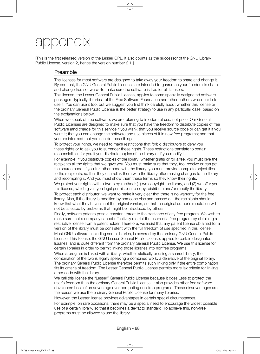 Samsung WD21F8K9ABG/YL manual Preamble 