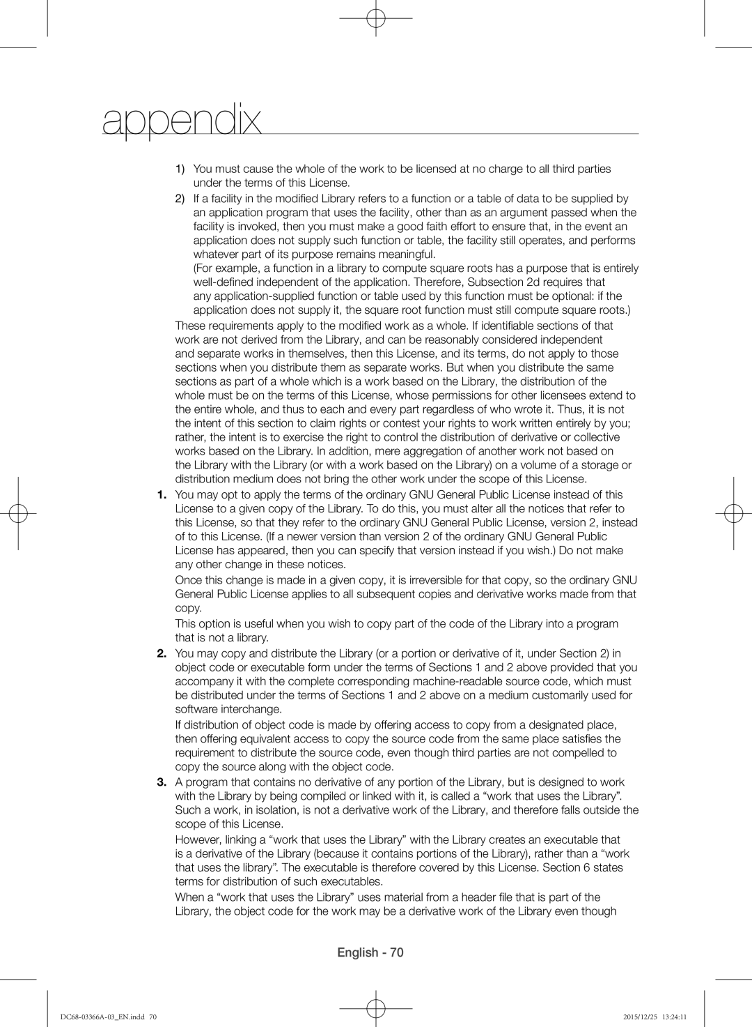 Samsung WD21F8K9ABG/YL manual Appendix 