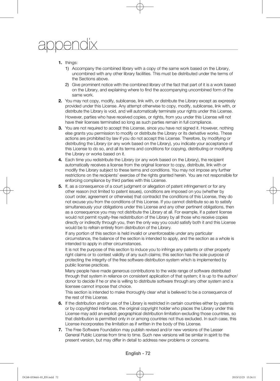 Samsung WD21F8K9ABG/YL manual Appendix 