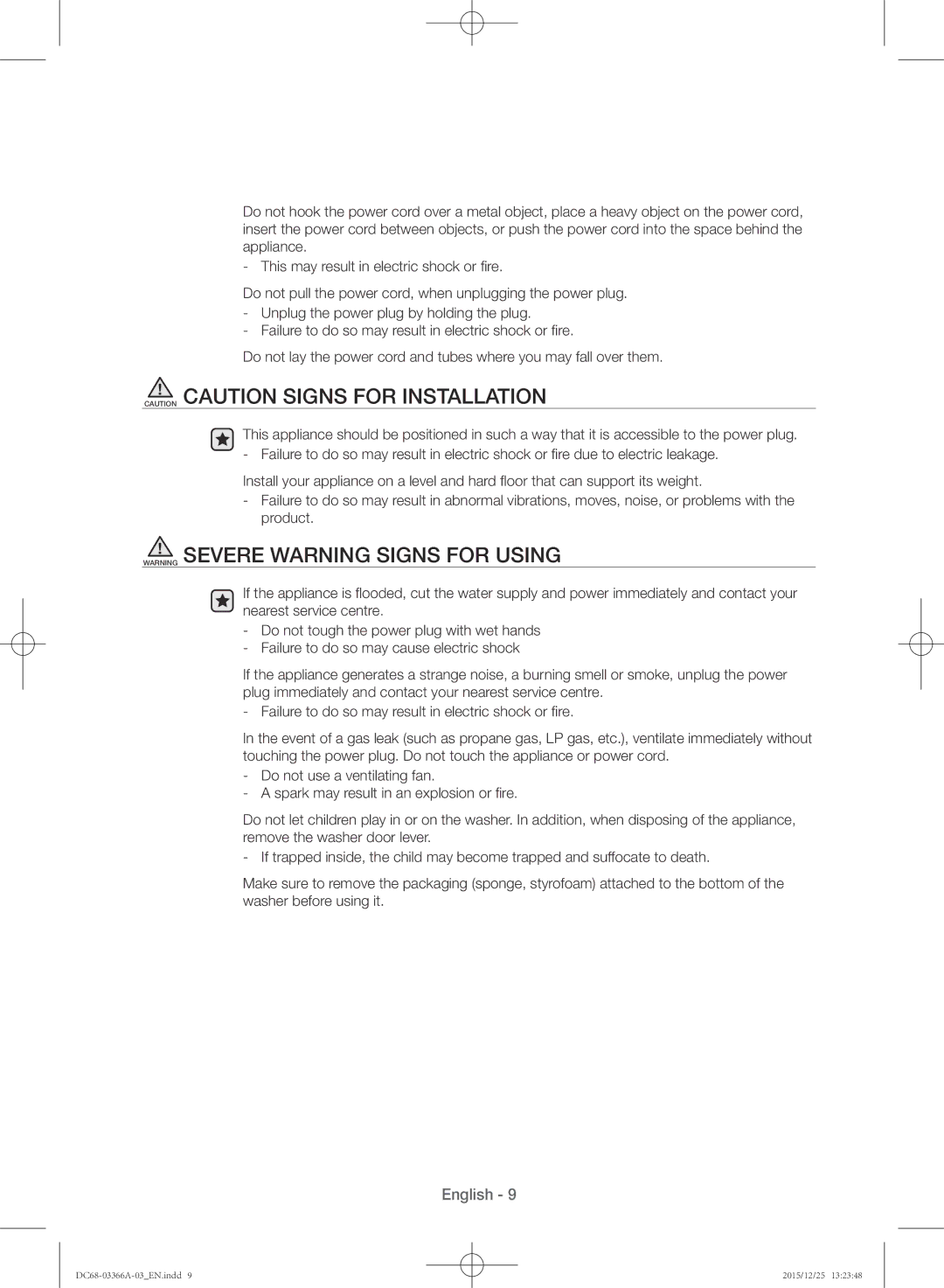 Samsung WD21F8K9ABG/YL manual English 