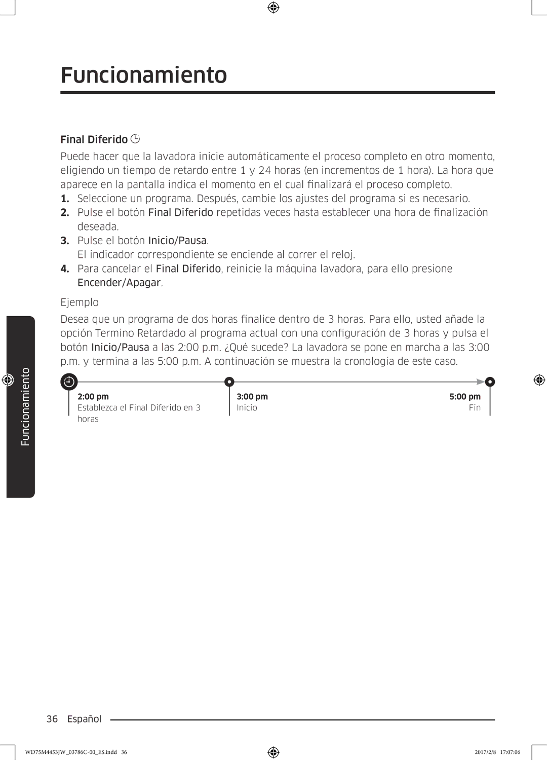 Samsung WD70M4453IW/EC, WD80M4453IW/EC manual 200 pm 300 pm 500 pm 