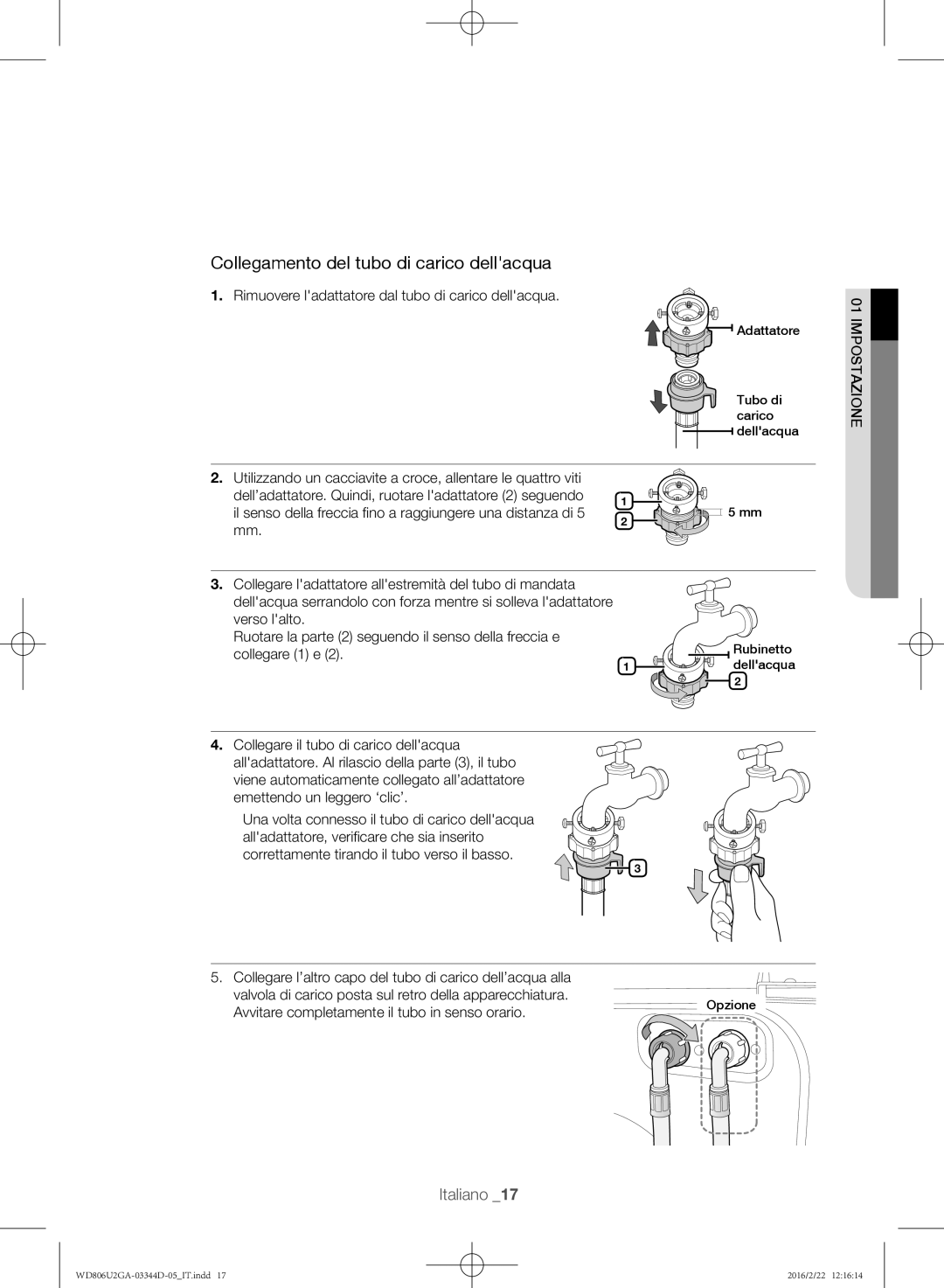 Samsung WD806U2GAWQ/ET manual Utilizzando un cacciavite a croce, allentare le quattro viti 