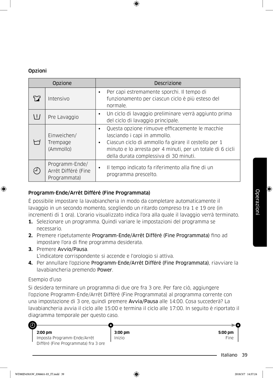 Samsung WD80J5430AW/WS manual 200 pm 300 pm 500 pm 