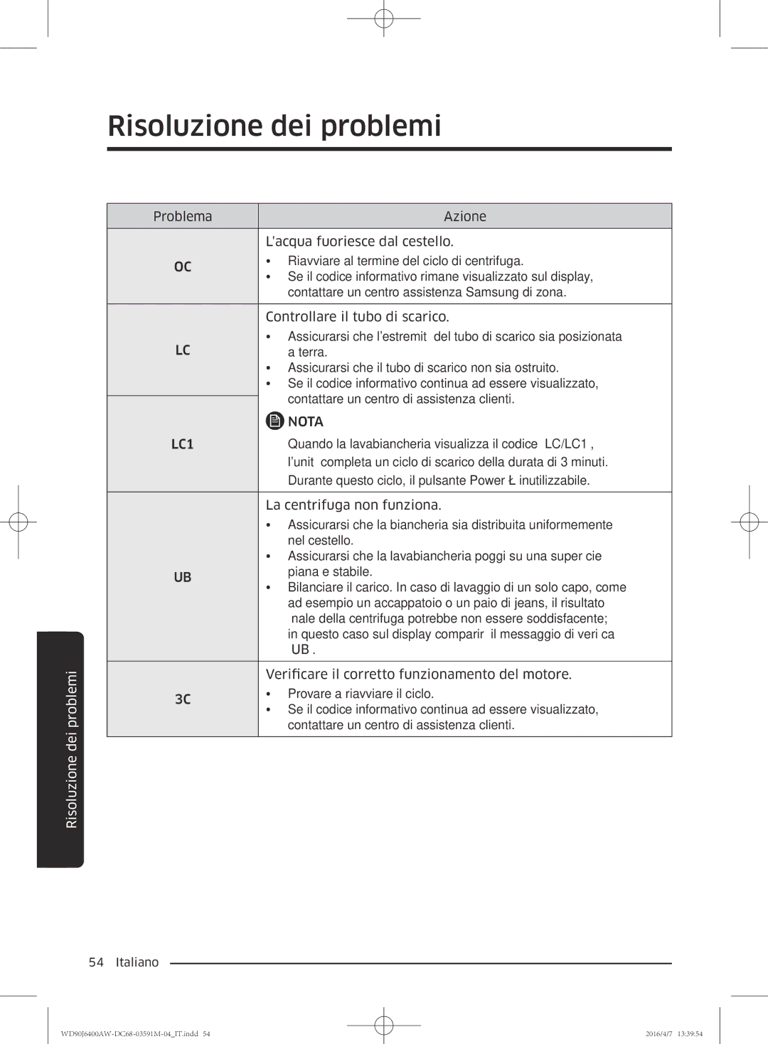 Samsung WD80J6410AW/ET, WD90J6400AW/ET manual LC1 