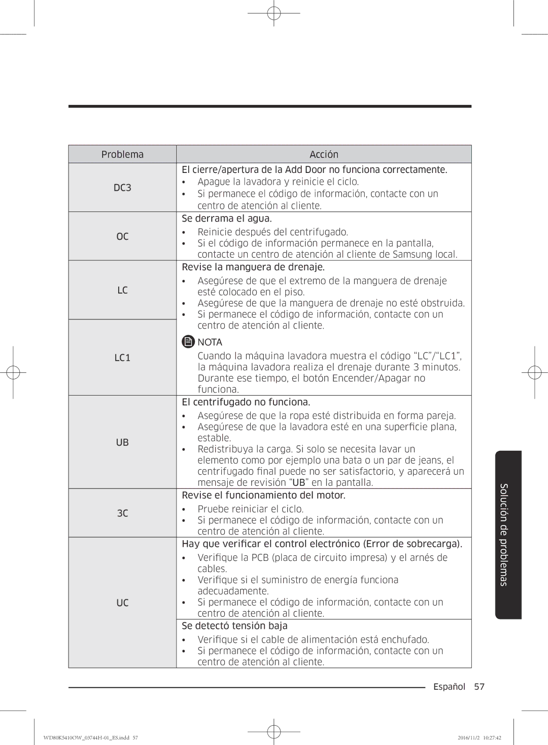 Samsung WD80K5410OW/EC manual DC3 