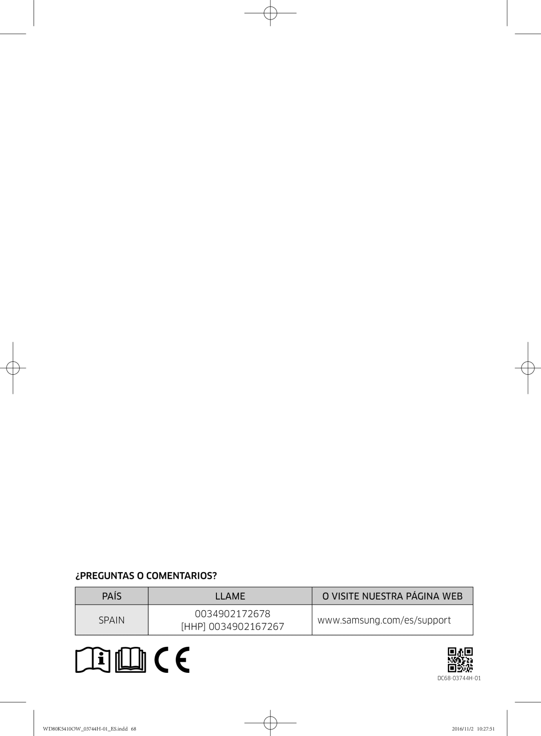 Samsung WD80K5410OW/EC manual 0034902172678 HHP 