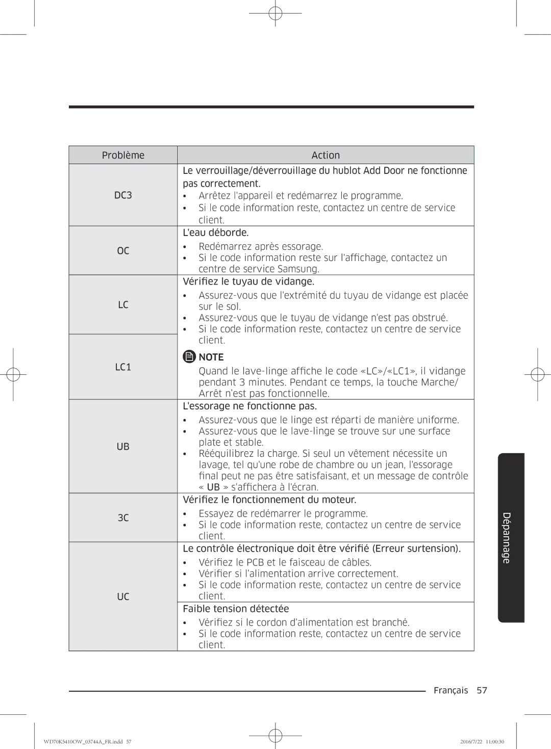 Samsung WD70K5410OW/EF, WD80K5410OW/EF, WD90K5410OW/EF, WD80K5410OX/EF manual DC3 