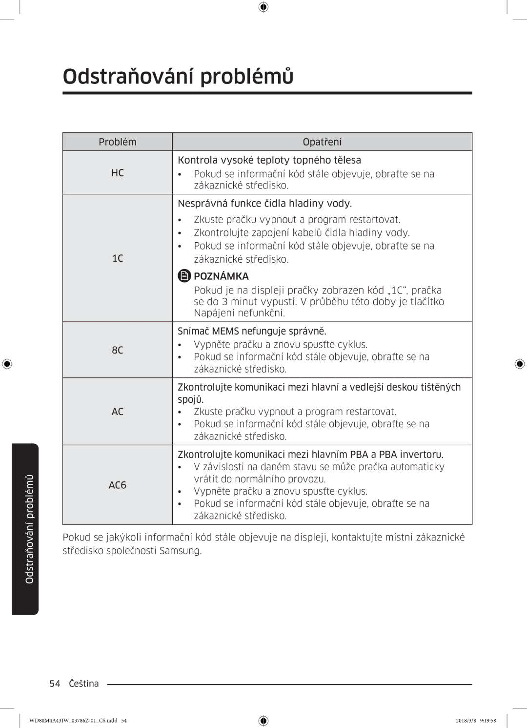 Samsung WD80M4A43JW/ZE manual AC6 