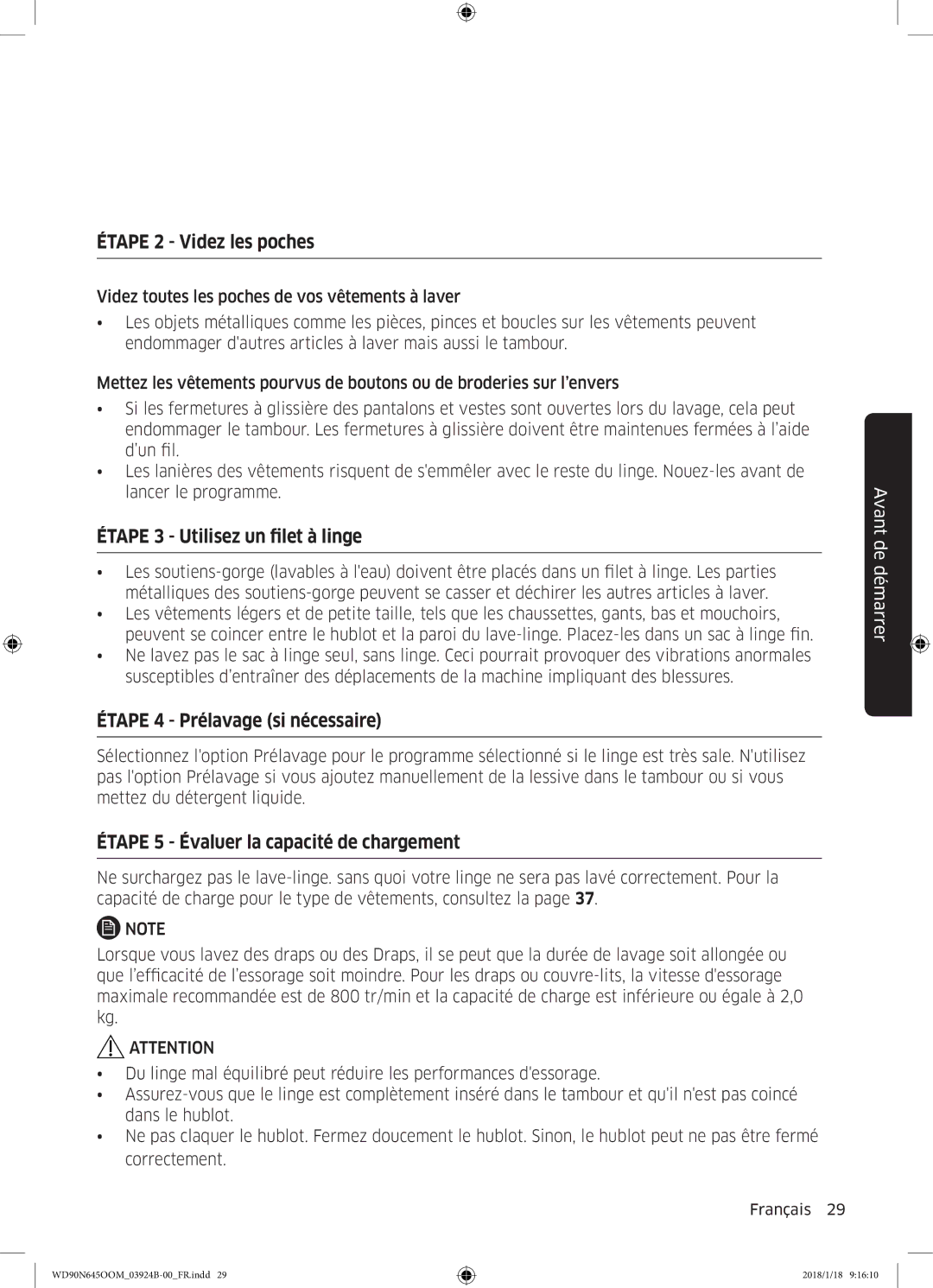 Samsung WD90N645OOM/EF, WD80N645OOM/EF manual Étape 2 Videz les poches 