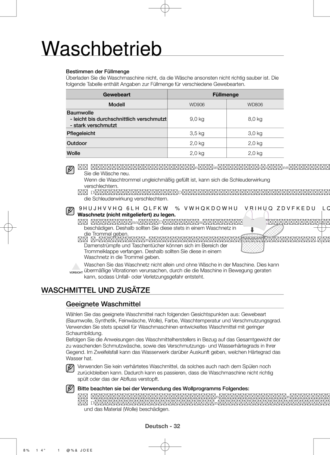 Samsung WD906P4SAWQ/EG, WD806P4SAWQ/EG manual Waschmittel und Zusätze, Geeignete Waschmittel, Modell 