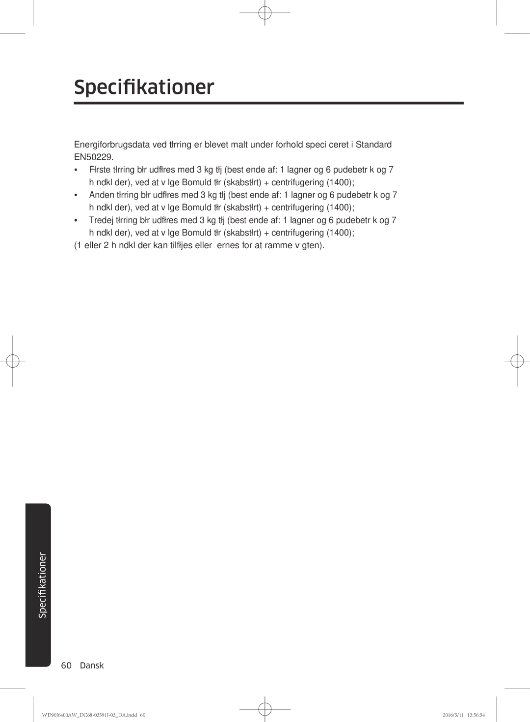 Samsung WD90J6400AX/EE, WD90J6400AW/EG, WD80J6400AW/EG, WD80J6400AW/WS, WD80J6400AW/EE, WD90J6400AW/EE manual Specifikationer 