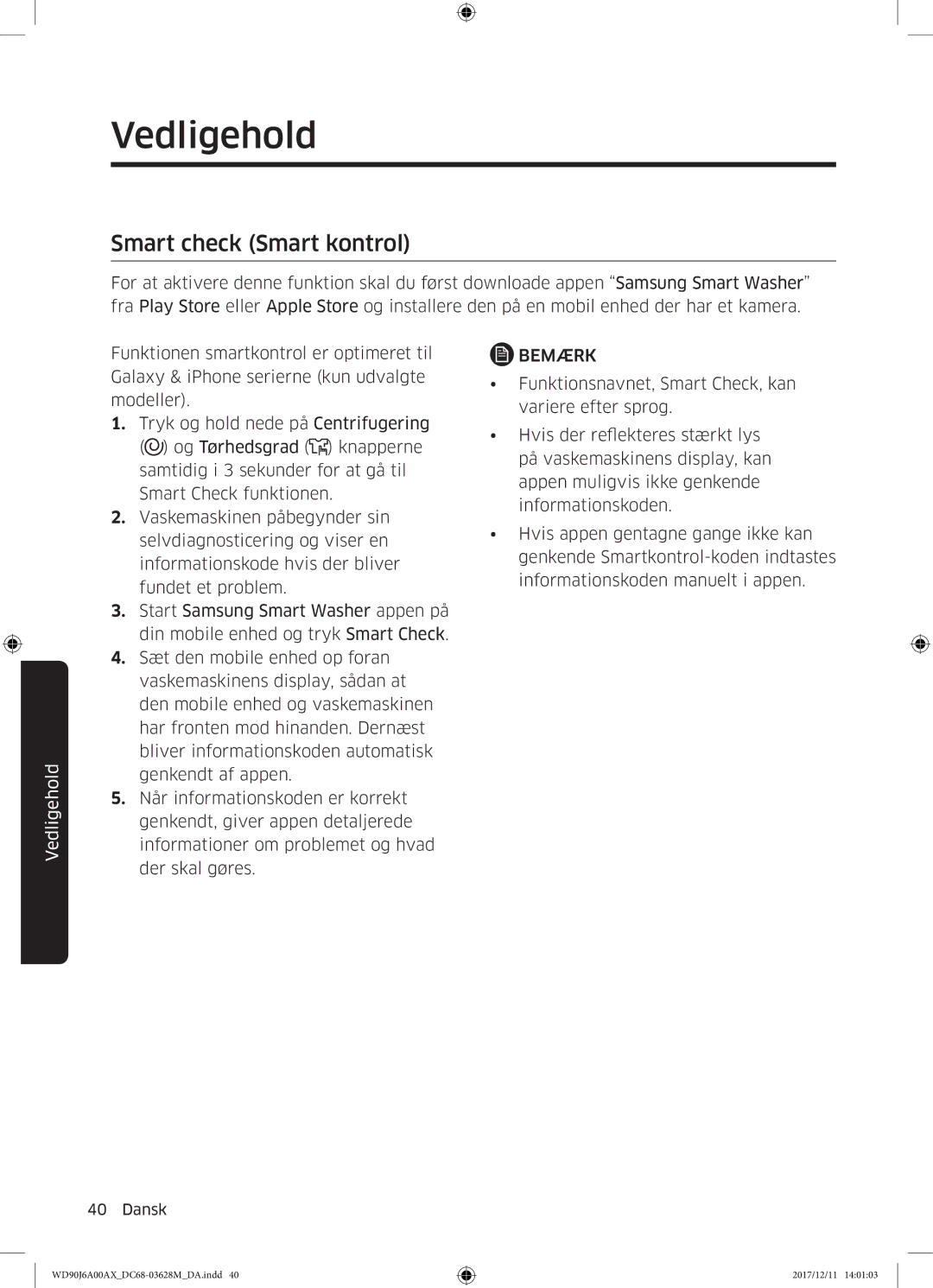 Samsung WD80J6A00AW/EE, WD90J6A00AX/EE, WD90J6A00AW/EE manual Smart check Smart kontrol 