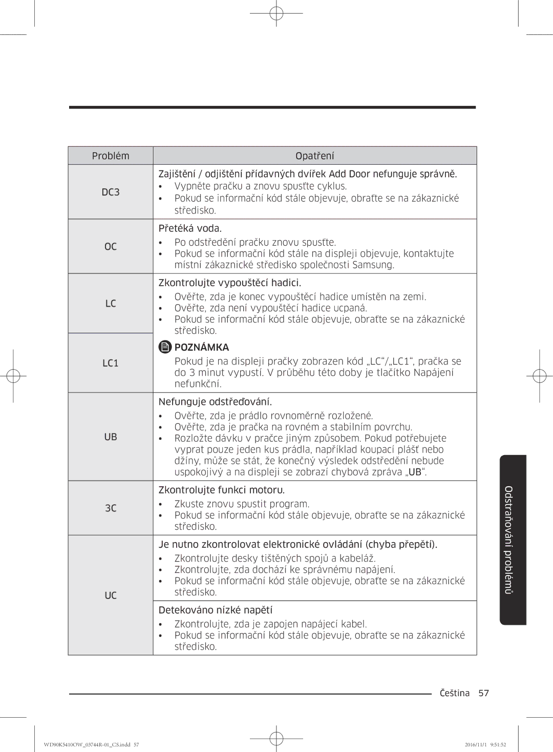 Samsung WD90K5410OW/ZE manual DC3, LC1 