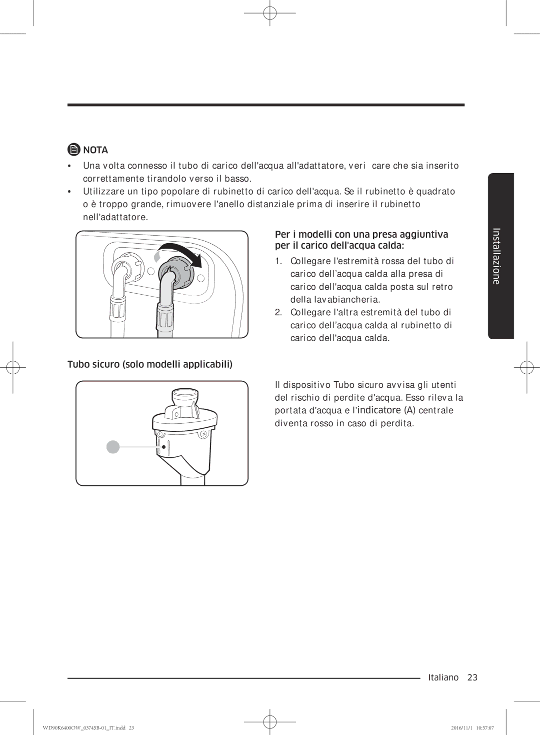 Samsung WD90K6400OW/ET manual Nota 