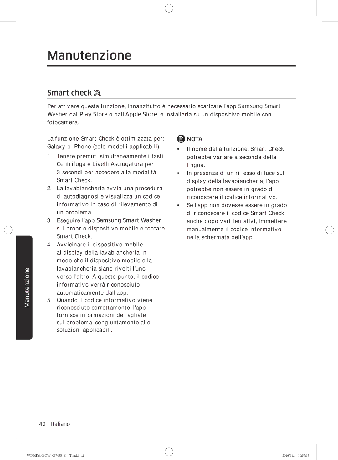 Samsung WD90K6400OW/ET manual Smart check 