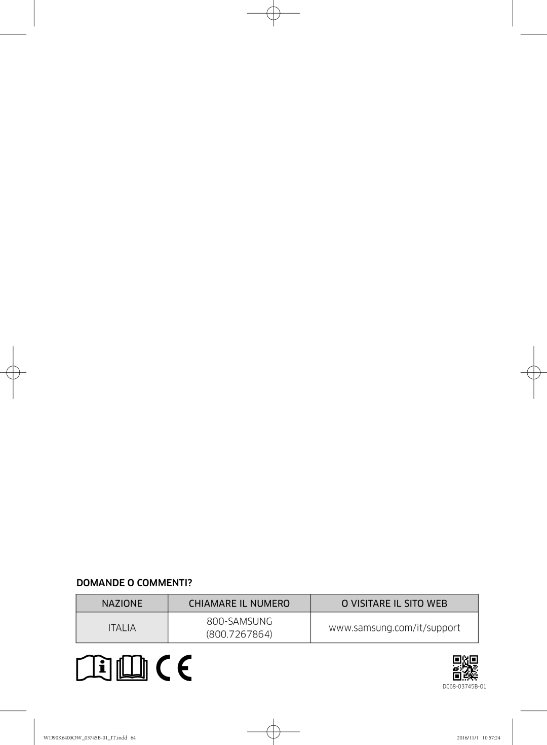 Samsung WD90K6400OW/ET manual 800.7267864 