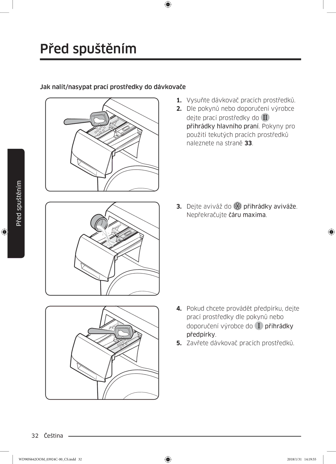 Samsung WD90N642OOM/ZE manual 32 Čeština 