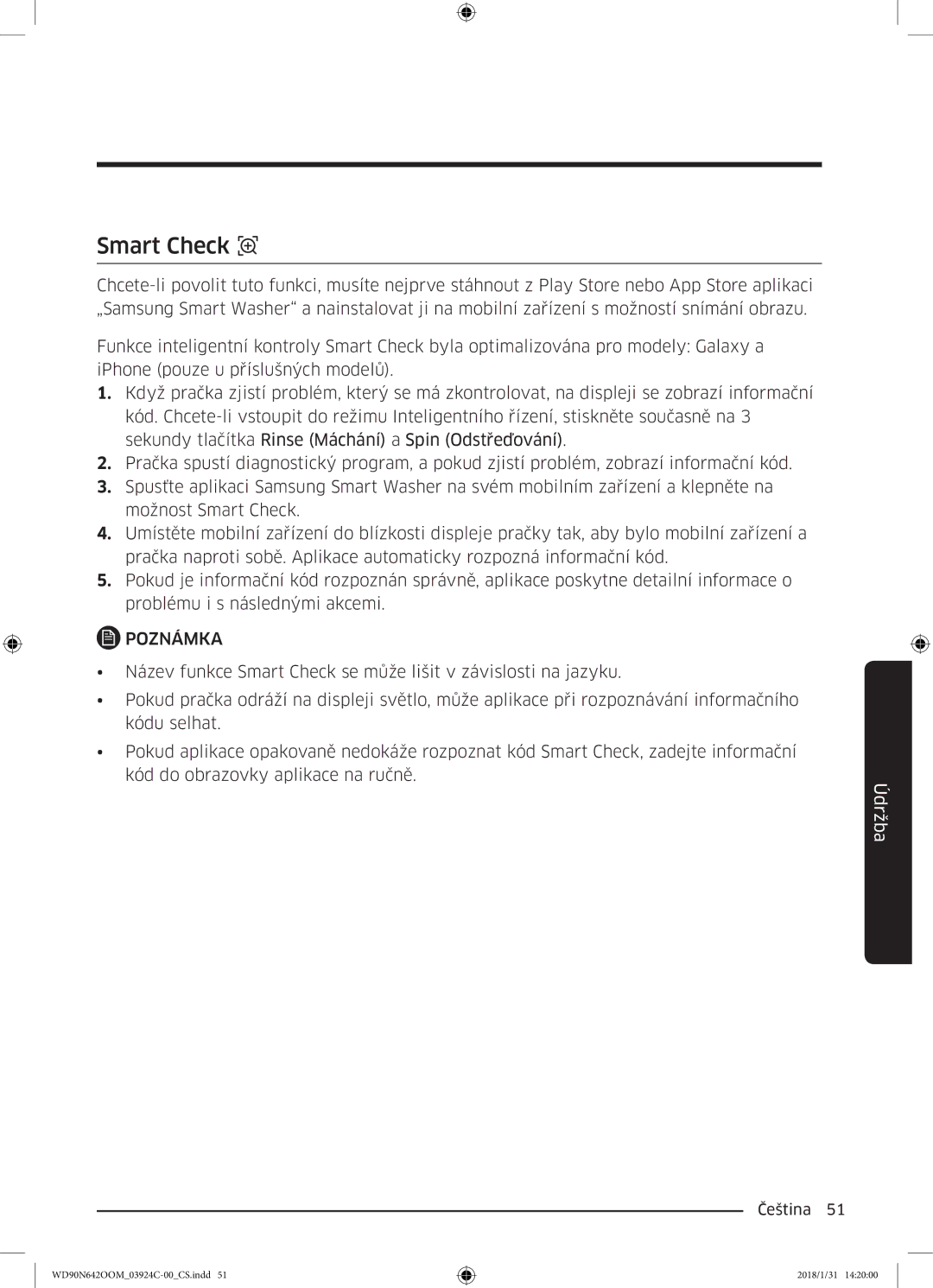 Samsung WD90N642OOM/ZE manual Smart Check 