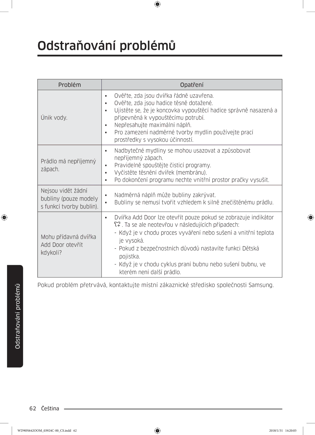 Samsung WD90N642OOM/ZE manual 62 Čeština 