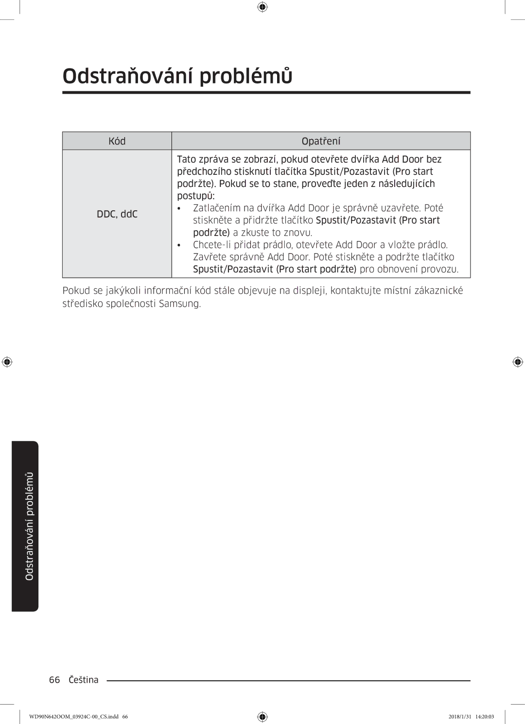 Samsung WD90N642OOM/ZE manual 66 Čeština 