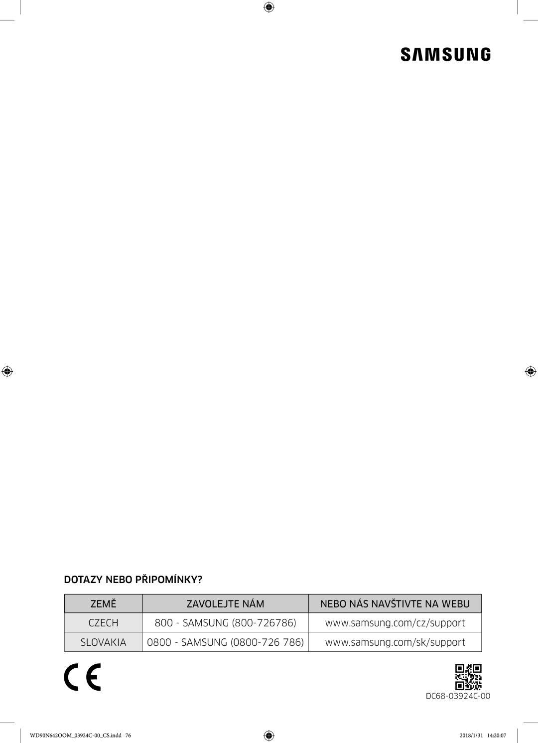 Samsung WD90N642OOM/ZE manual Samsung 