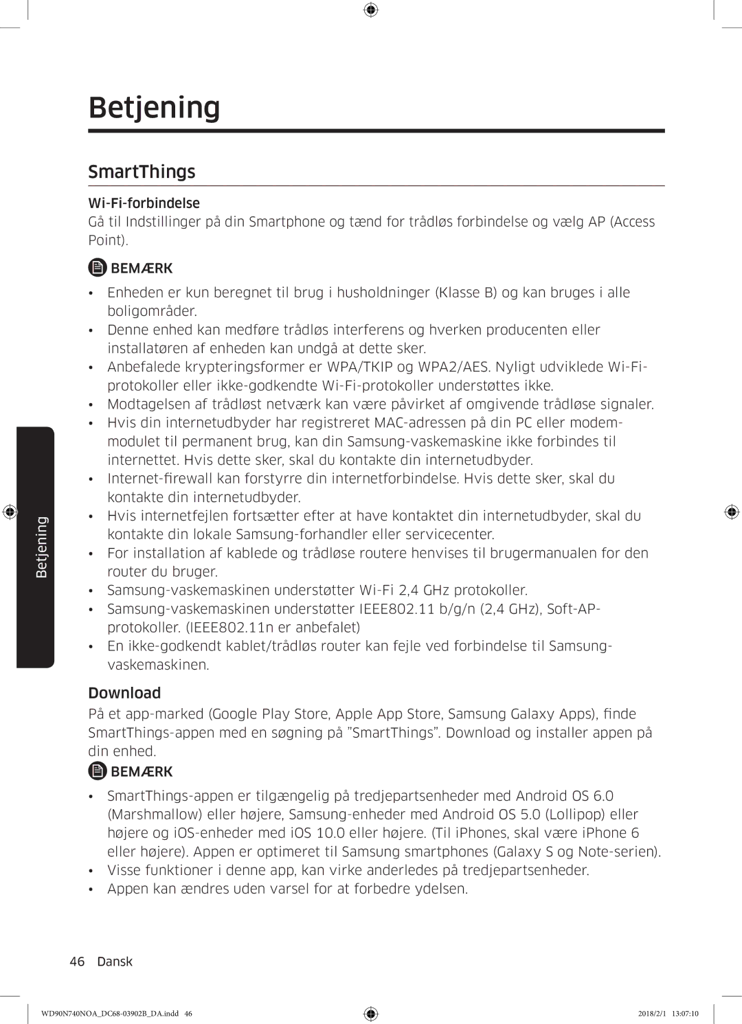 Samsung WD90N740NOA/EE manual SmartThings 