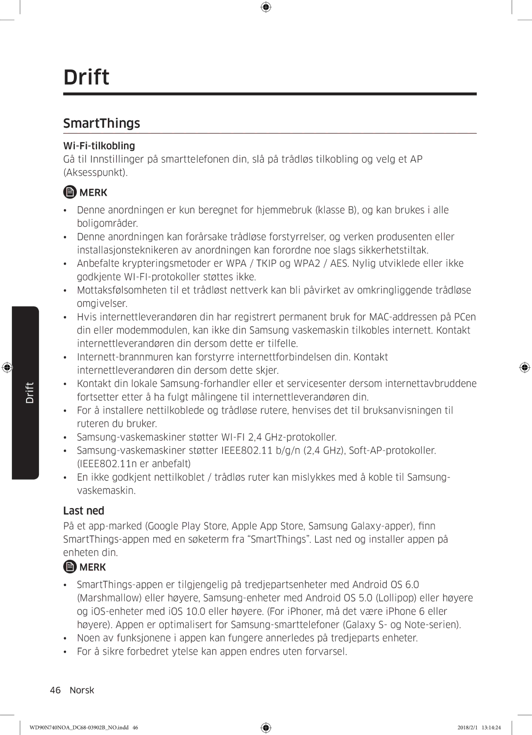 Samsung WD90N740NOA/EE manual SmartThings, Last ned 