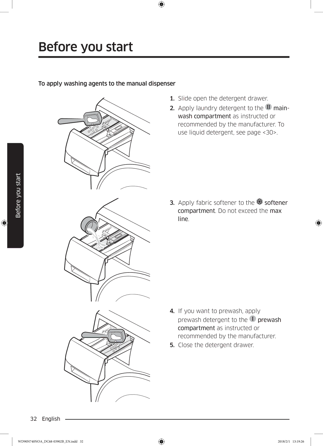 Samsung WD90N740NOA/EE manual Before you start 