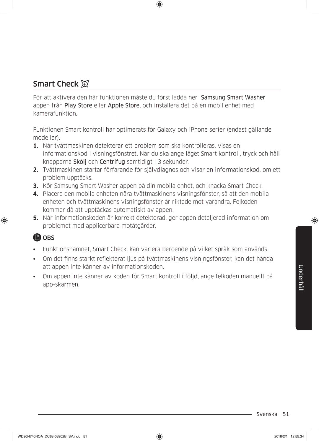 Samsung WD90N740NOA/EE manual Smart Check 