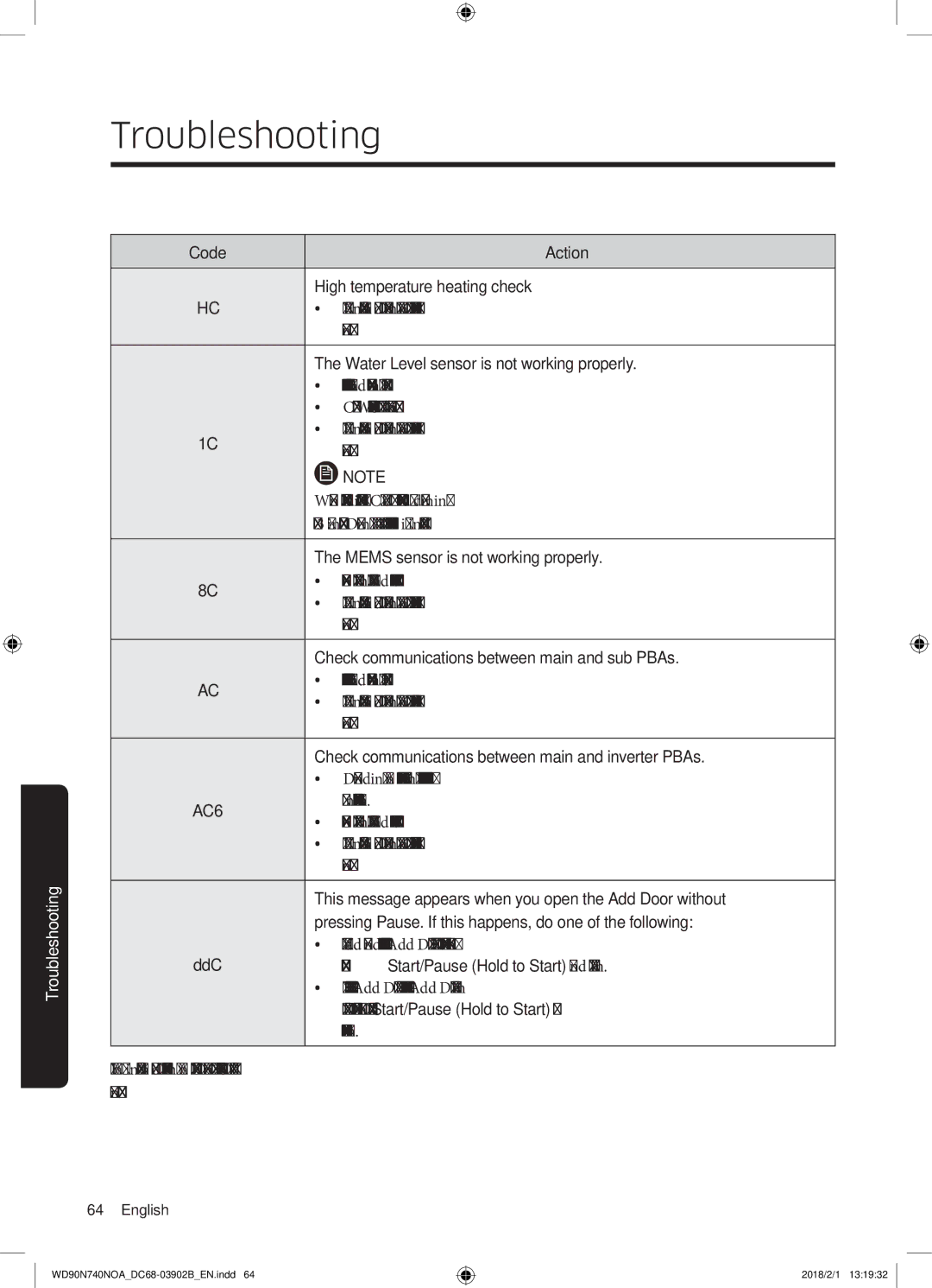 Samsung WD90N740NOA/EE manual To normal operation 