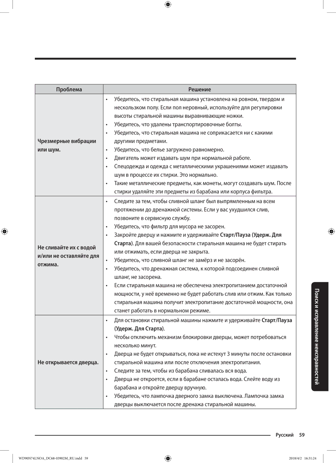 Samsung WD90N74LNOA/LP manual Или шум, Отжима 