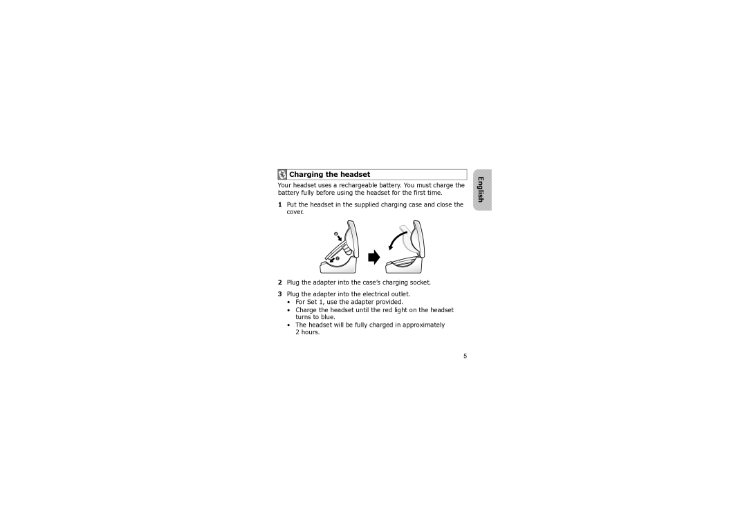 Samsung WEP 410 manual Charging the headset 