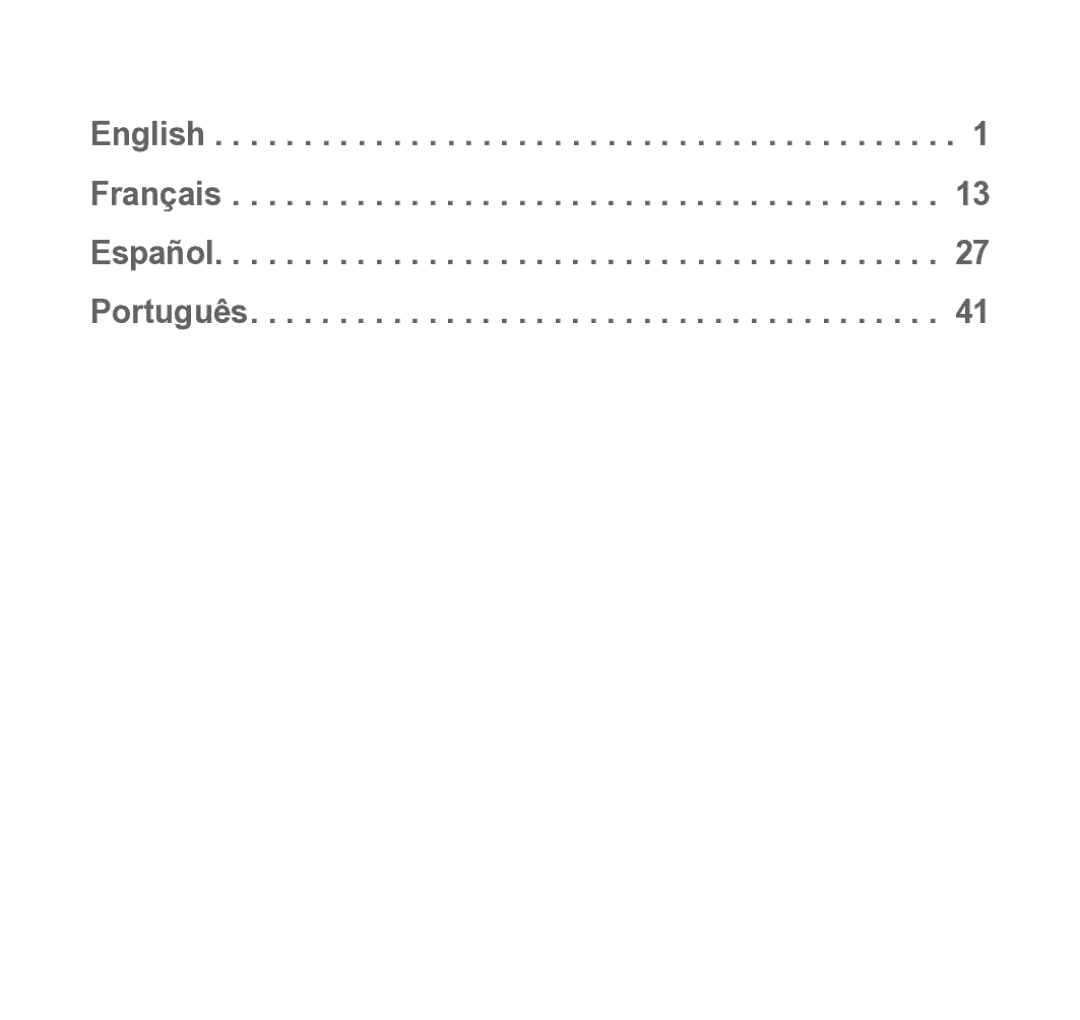 Samsung WEP301 Silver manual English Français Español Português 