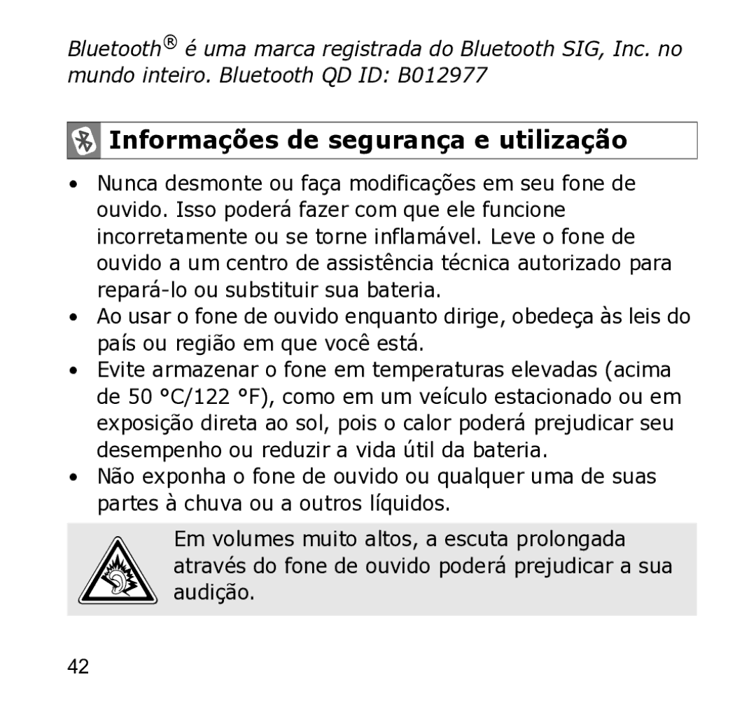 Samsung WEP301 Silver manual Informações de segurança e utilização 