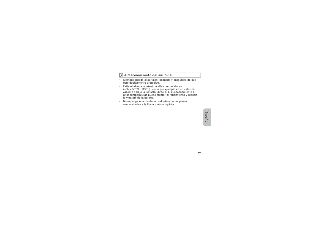 Samsung WEP420 manual Almacenamiento del auricular 