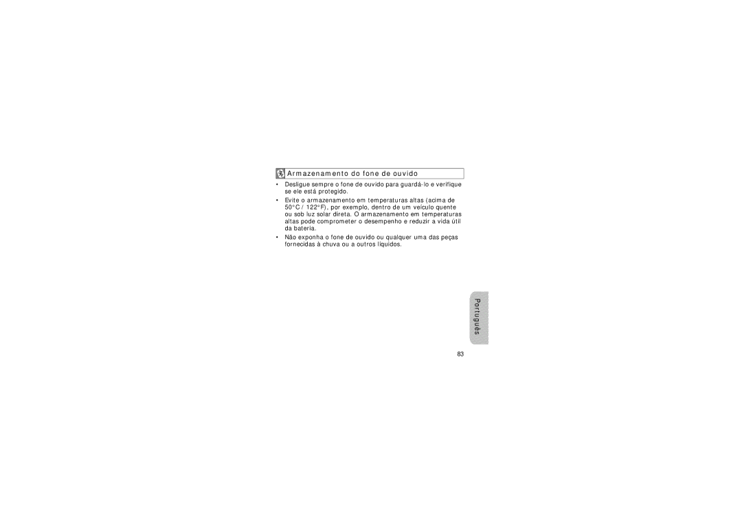 Samsung WEP420 manual Armazenamento do fone de ouvido 