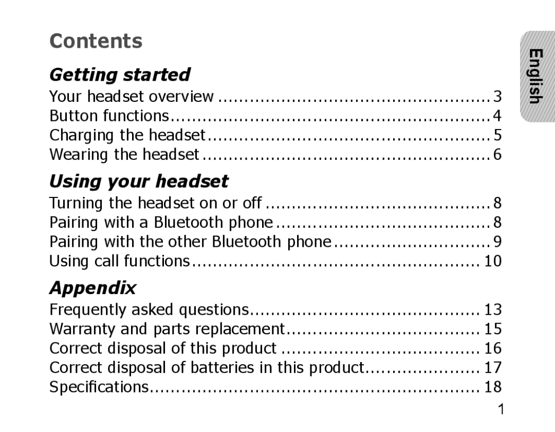 Samsung WEP850 appendix Contents 