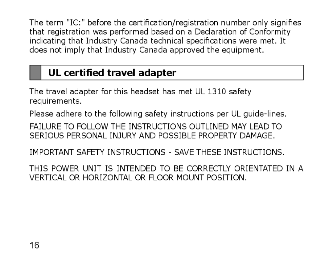 Samsung WEP850 appendix UL certified travel adapter 