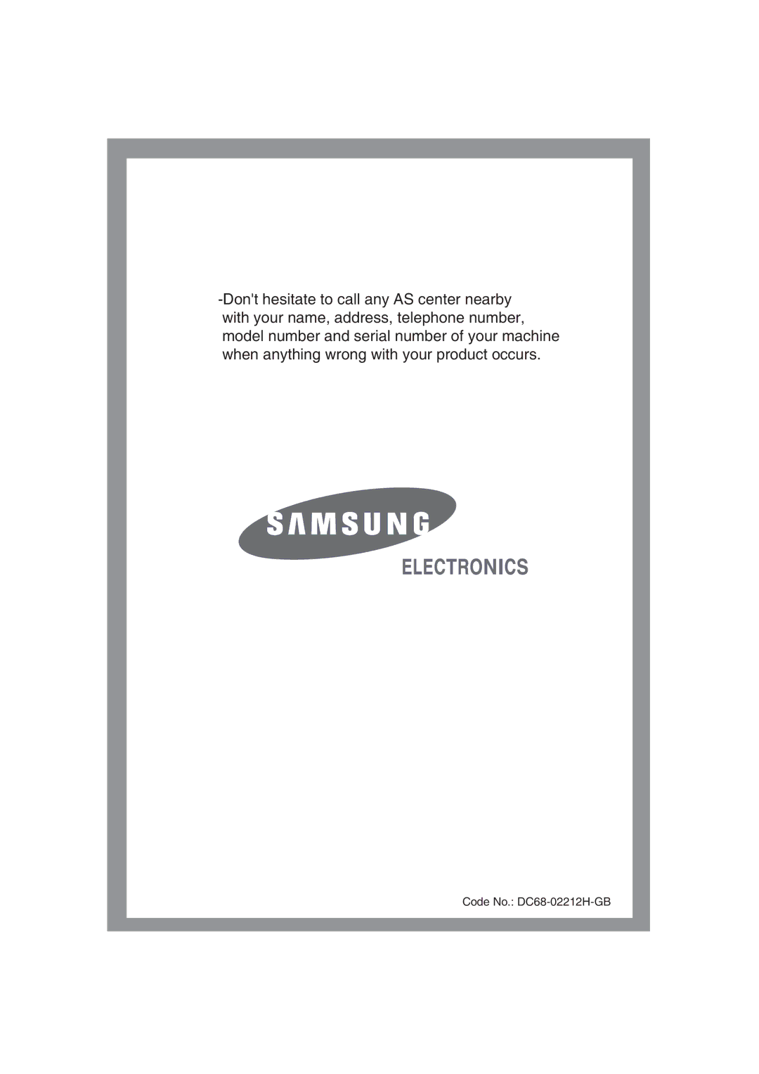 Samsung WF-B1054V/XEH manual Case the Need for Servicing Arises 