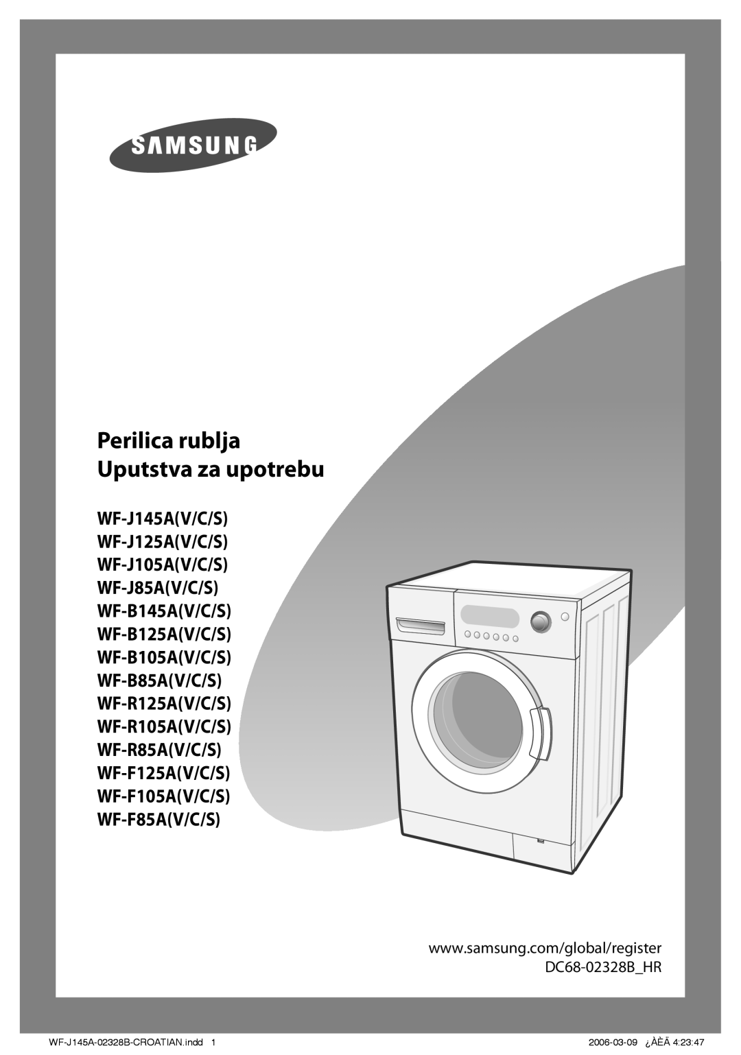 Samsung WF-B105AV/YLG manual Perilica rublja Uputstva za upotrebu 