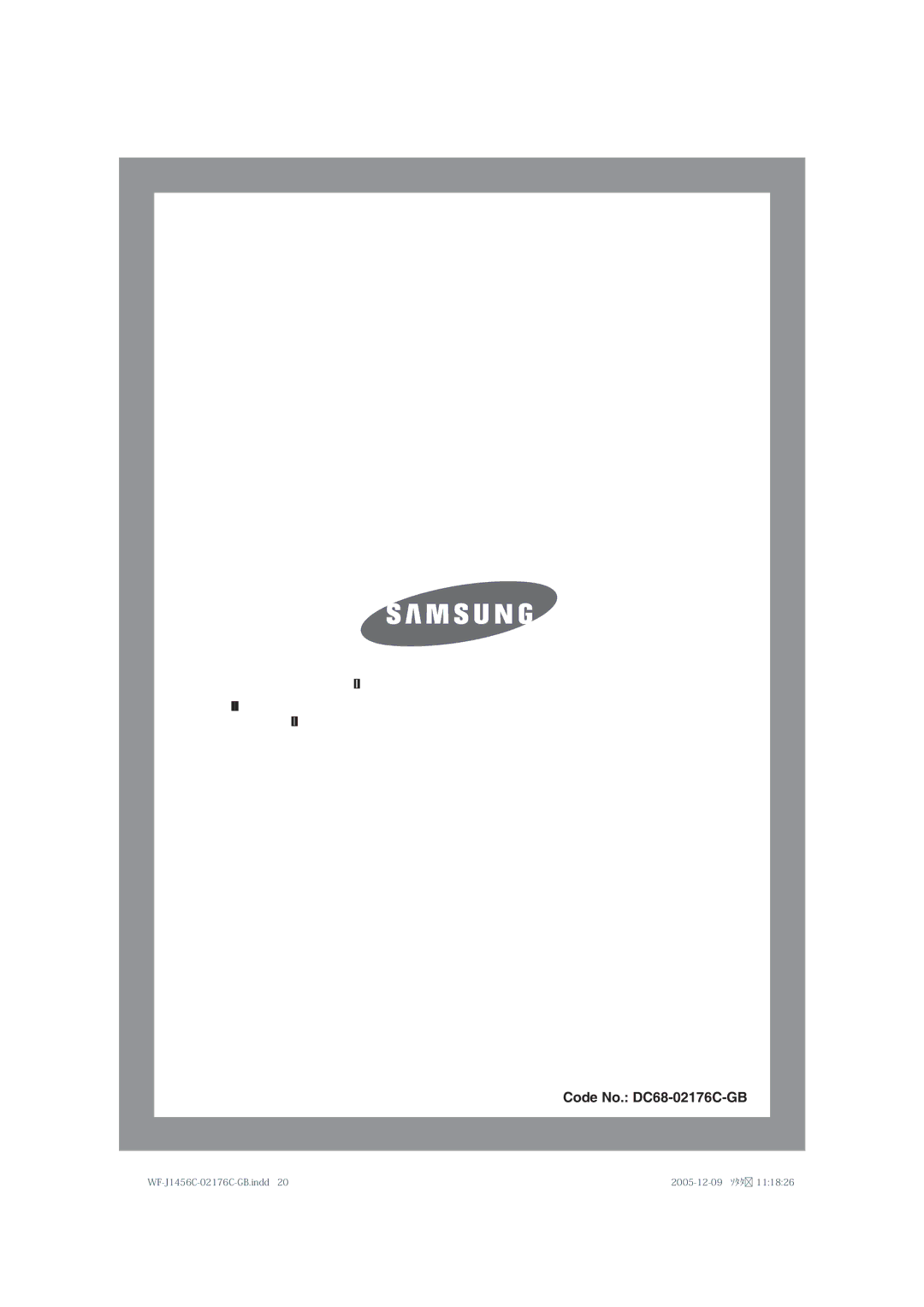 Samsung WF-B1256V/XEE manual Code No. DC68-02176C-GB 