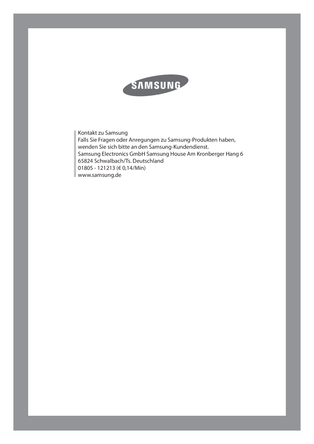 Samsung WF-B126NV/XEG, WF-B146NV/XEG manual Kontakt zu Samsung 