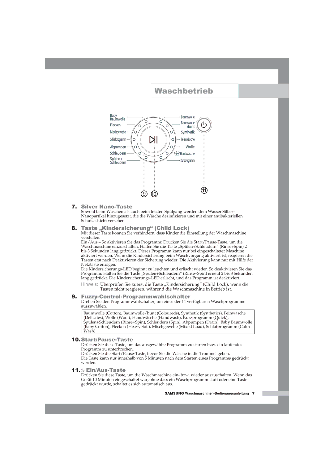 Samsung WF-B125NV/XEG, WF-B145NV/XEG manual Silver Nano-Taste 