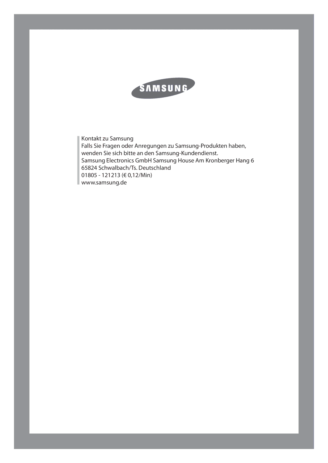 Samsung WF-B146N/XEG manual Kontakt zu Samsung 